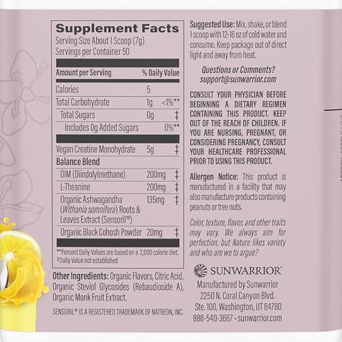 Sunwarrior Creatine Monohydrate Powder for Women | Muscle Building Pre Workout Vegan Keto Friendly Micronized & Easily Mixes 300g Tub (50 Serve) Yuzu Coconut Flavored Active Creatine - Image 2