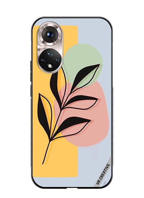 Protective Case Cover For Honor 50 Abstract Shapes And Floral Design Multicolour
