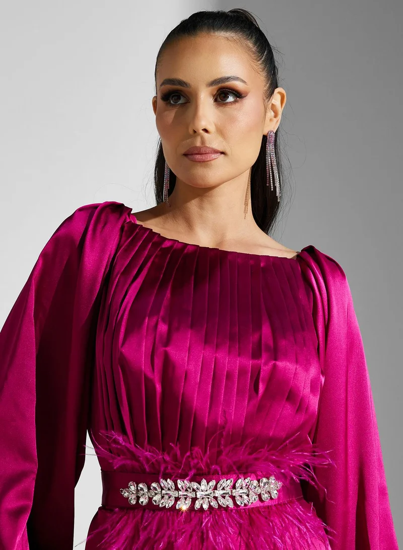 Golden Apple Balloon Sleeve Gown
