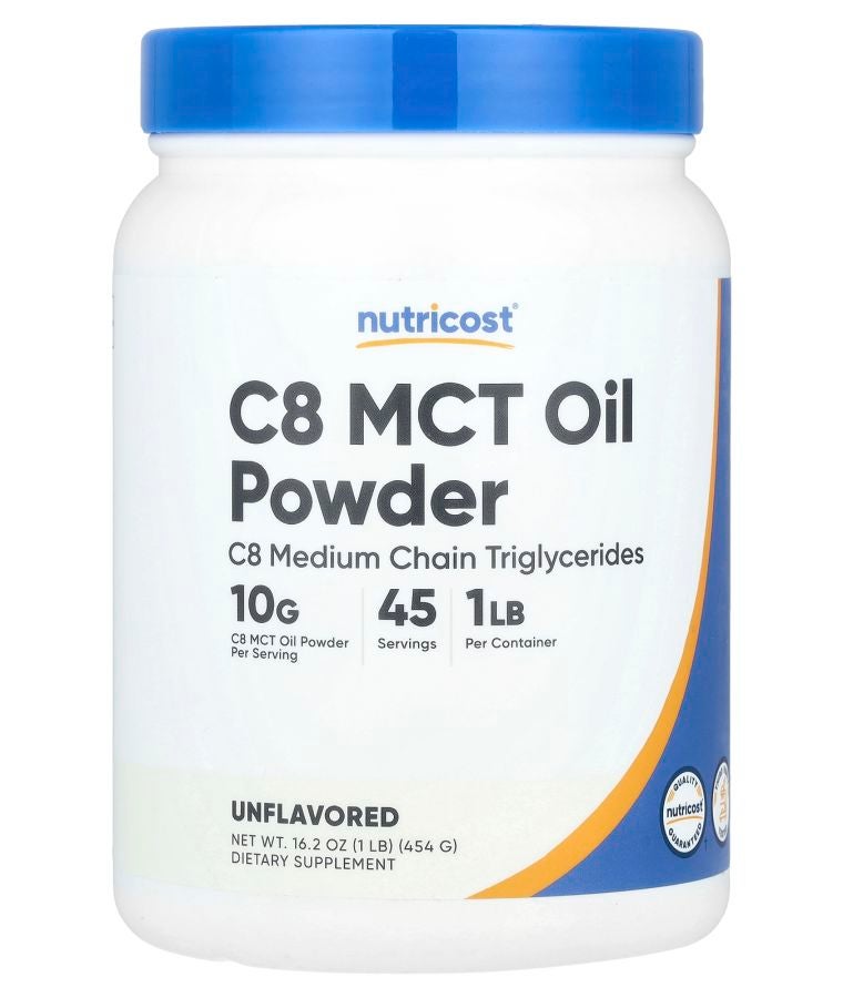 Nutricost C8 MCT Oil Powder Unflavored 1 lb (454 g)