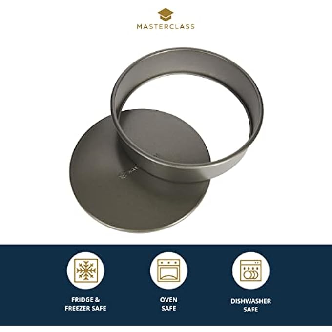 MASTERCLASS NonStick Loose Base Sandwich Pan Round 18cm 7 Sleeved - Image 4