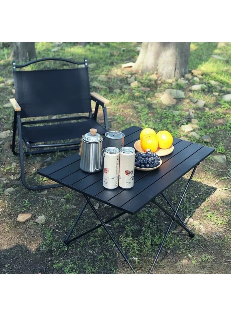 AGD Folding Camping Table Portable Picnic Table with Handbag Suitable for Outdoors 55*50*50cm Black - Image 5