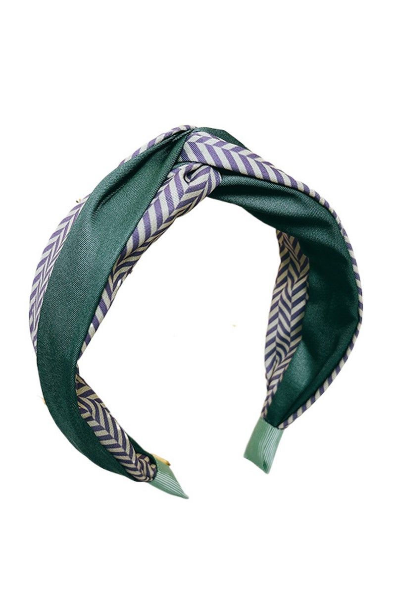 Cross tie headband wide edge color stripes headband simple casual hair accessories temperament all-match female hairpin - Image 1