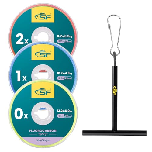 SF Clear Fluorocarbon Fly Fishing Tippet Line with Holder Leaders and Tippets-3 PCS 0,1,2X - Image 1