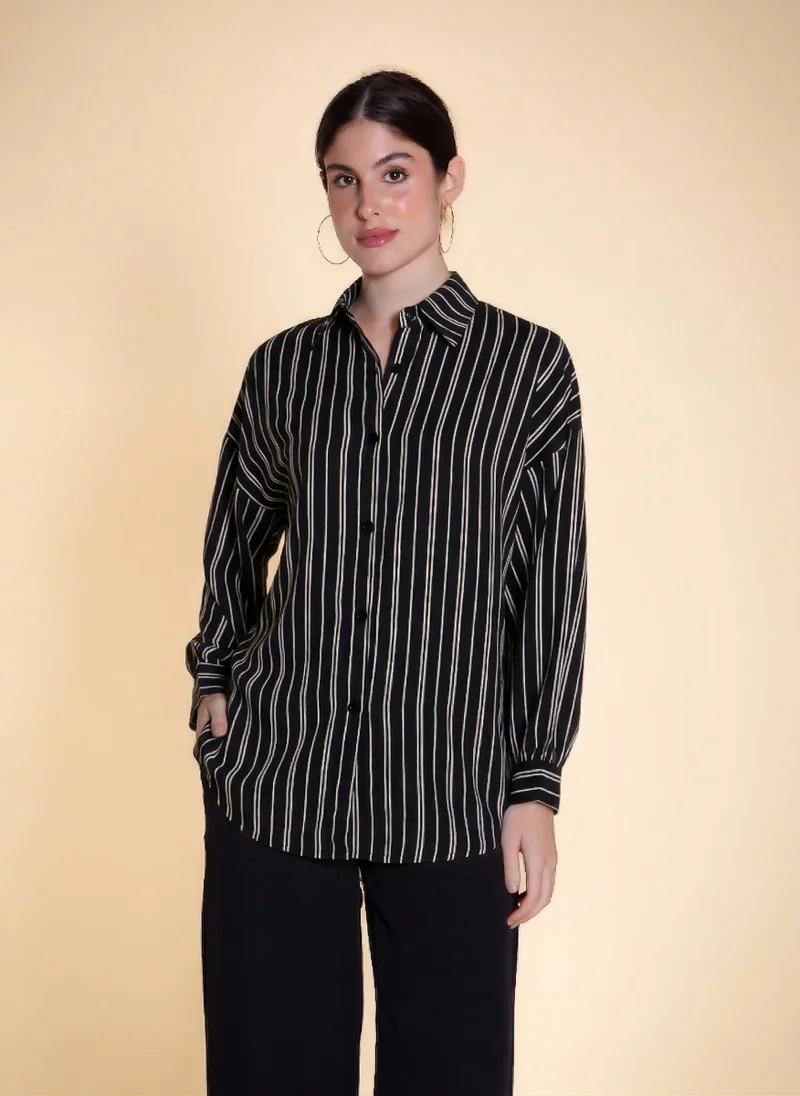 شايبس OVERSIZE STRIPED SHIRT