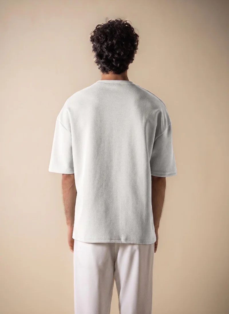 Shapes WHITE DURASOFT DETAIL PRINTED T-SHIRT for Men | Best Price UAE