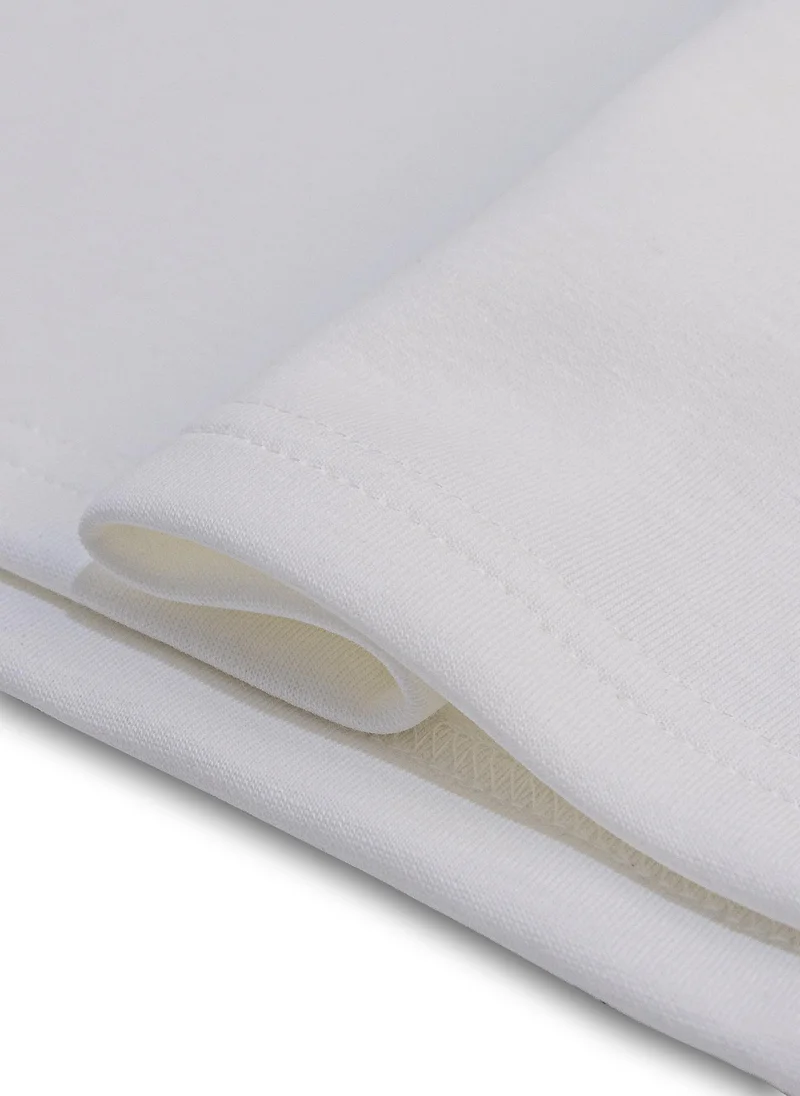 Shapes WHITE DURASOFT DETAIL PRINTED T-SHIRT for Men | Best Price UAE