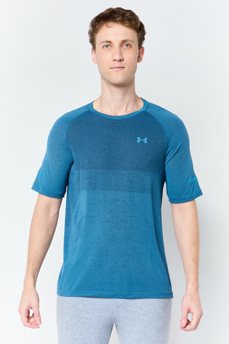 UNDER ARMOUR Men Sportswear Fit Short Sleeve Training T-Shirt, Teal Blue - Image 1