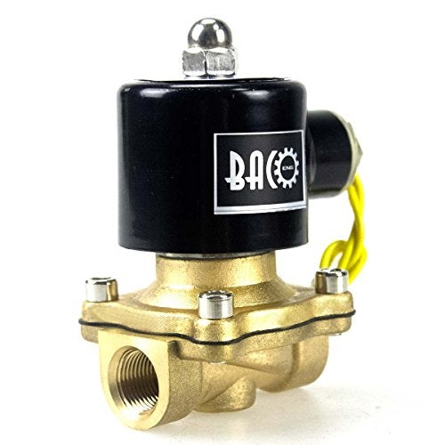BACOENG VITON 3/8" Brass Electric Solenoid Valve, 12V DC Normally Closed - Image 1