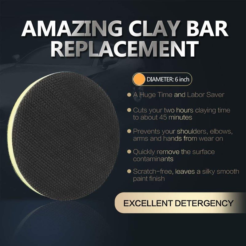 AUTO CARE AutoCare 6" Fine Grade Clay Pad for Polisher - Clay Disc, Wipe Foam Pad for DA Polisher, Car Detailing Tool Kit, Creative Gift - 1 Pack - Image 2