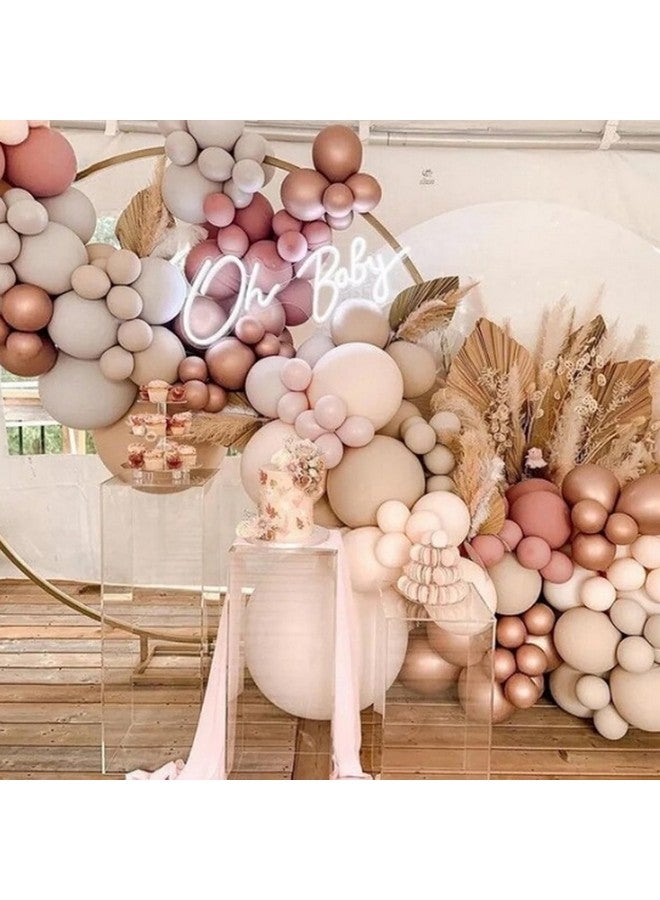 Biapian Blush Pink Balloon Arch Kit, 101 Pcs Double Stuffed Nude Balloon Arch Garland With Rose Gold Apricot Dusty Pink Latex Balloon Sand White Cream Balloon For Girls Birthday Wedding Baby Shower Decoration - Image 4