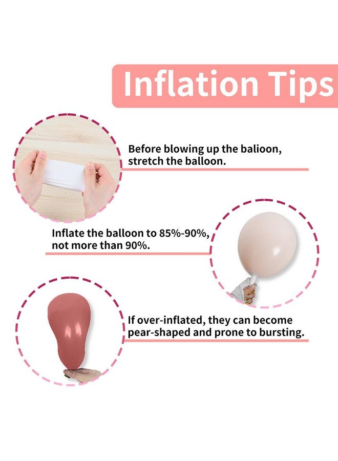 Biapian Blush Pink Balloon Arch Kit, 101 Pcs Double Stuffed Nude Balloon Arch Garland With Rose Gold Apricot Dusty Pink Latex Balloon Sand White Cream Balloon For Girls Birthday Wedding Baby Shower Decoration - Image 3