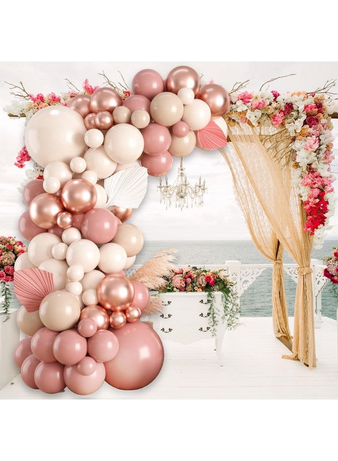 Biapian Blush Pink Balloon Arch Kit, 101 Pcs Double Stuffed Nude Balloon Arch Garland With Rose Gold Apricot Dusty Pink Latex Balloon Sand White Cream Balloon For Girls Birthday Wedding Baby Shower Decoration - Image 5