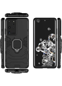 NuSense Armor Case For Samsung Galaxy S21 Ultra 5G With Ultra Car Mounted Magnetic Metal Ring Support Silicone Tpu + Hard Pc Case  (Blue)  - Image 2