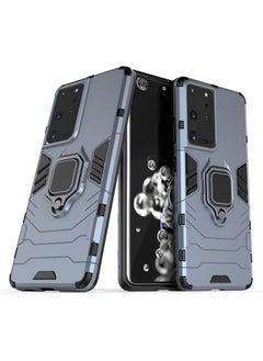 NuSense Armor Case For Samsung Galaxy S21 Ultra 5G With Ultra Car Mounted Magnetic Metal Ring Support Silicone Tpu + Hard Pc Case  (Blue)  - Image 1