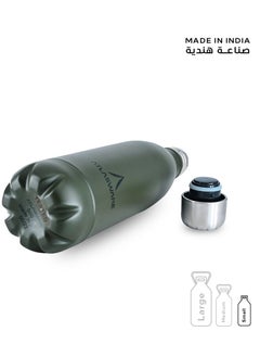 Atlasware Water Bottle with a Capacity of 500 ml, Stainless Steel Water Bottle that keeps Cold for 37 Hours and Keeps Heat for 16 Hours, Army Green  - Image 4
