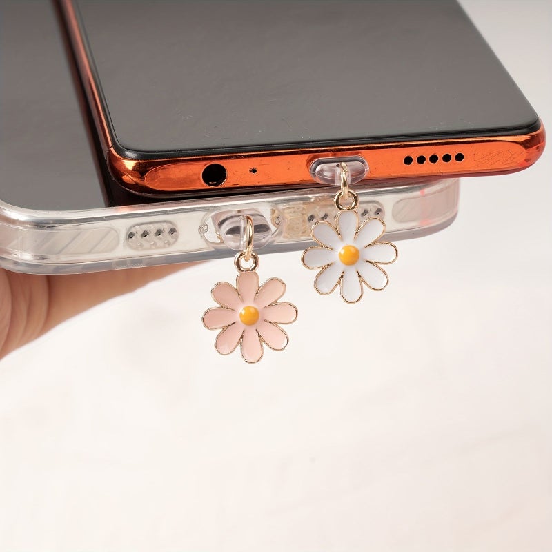 Pink Daisy Shaped Dust Plug For Type C Phone Protection Decoration - Image 5