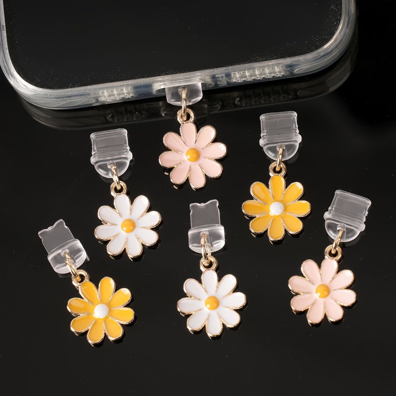 Pink Daisy Shaped Dust Plug For Type C Phone Protection Decoration - Image 2