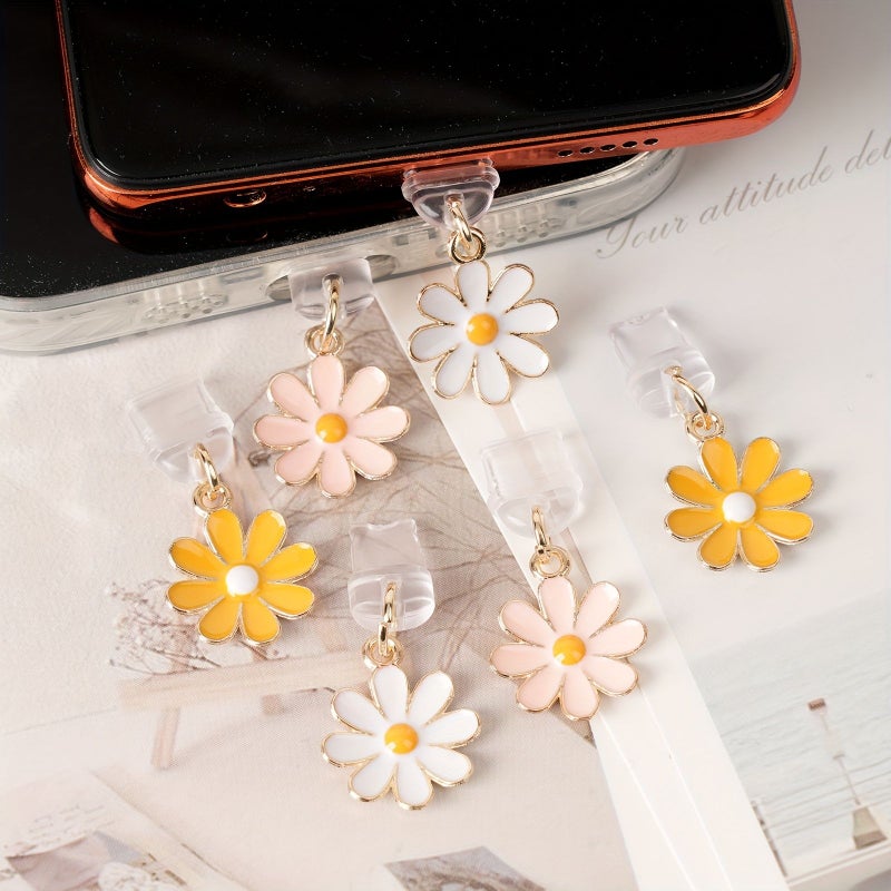 Pink Daisy Shaped Dust Plug For Type C Phone Protection Decoration - Image 4