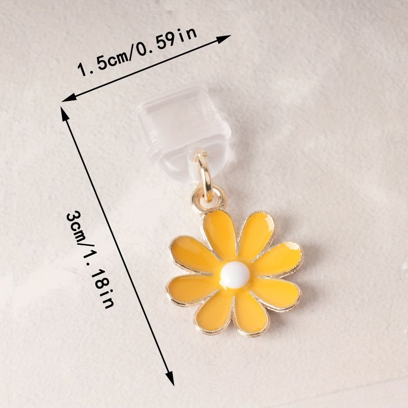 Pink Daisy Shaped Dust Plug For Type C Phone Protection Decoration - Image 1