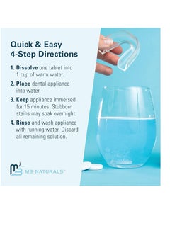M3 Naturals M3 Naturals Retainer Cleanser Tablets Invisalign Cleaner FSA HSA Approved Remove Odors Discoloration Stains and Plaque 4 Month Supply Denture Cleansers Retainers Mouth Guards Denture Bath Mint  - Image 4