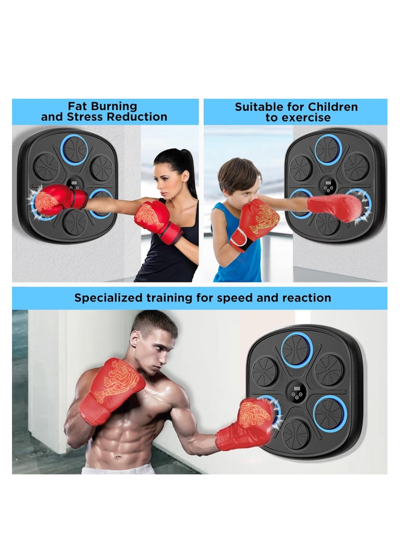 SOLARAE Smart Music Boxing Machine, Speed Adjustment Boxing Training Equipments with Boxing Gloves, Wall Mounted Intelligent Boxing Target, Electronic Punching Pad Machine for Home Gym Equipments, Adults - Image 3