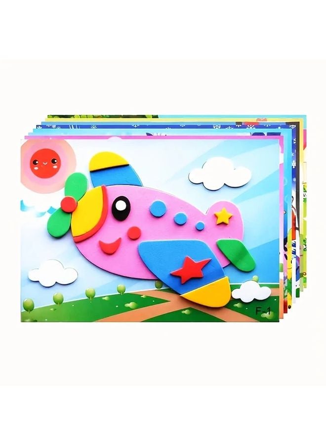 ملصقات ألغاز ثلاثية الأبعاد من رغوة إيفا بأسلوب عشوائي - مجموعة هدايا تعليمية للأطفال للتصنيع الذاتي - Image 3