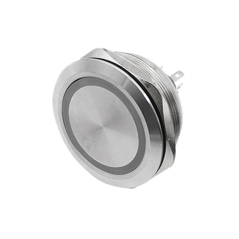 زر معدن مؤقت 40 مم مفتاح ذاتي القفل مفتوح إعادة تعيين مع ضوء LED حلقة حمراء فضية قفل 2NO2NC 3 6V - Image 3