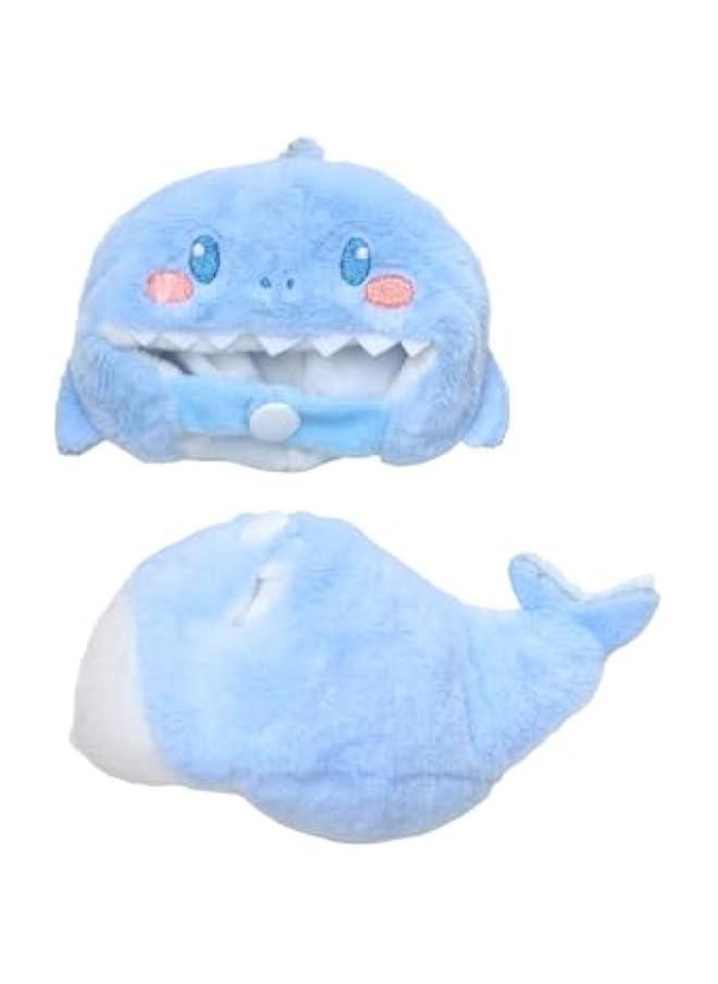 Arabest Plush Doll Clothes, Cute Cartoon Animal Series Plush Doll Clothes Suit for 17cm Labubu, Kawaii Doll Clothes for Birthday Gifts (Blue Shark)  - Image 1