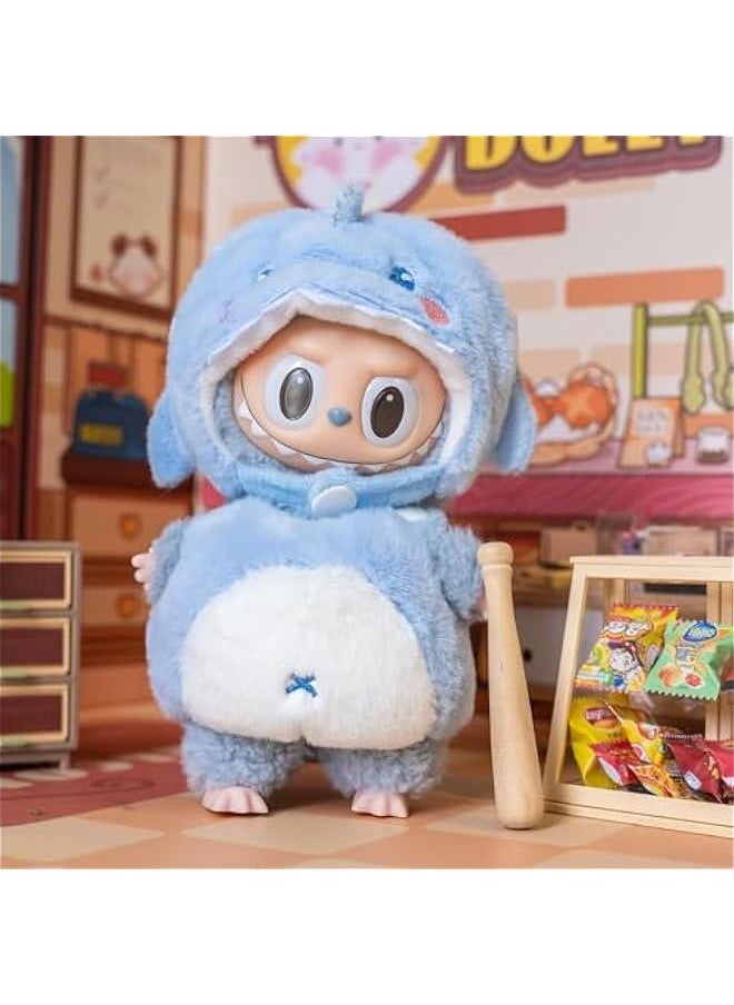 Arabest Plush Doll Clothes, Cute Cartoon Animal Series Plush Doll Clothes Suit for 17cm Labubu, Kawaii Doll Clothes for Birthday Gifts (Blue Shark)  - Image 2