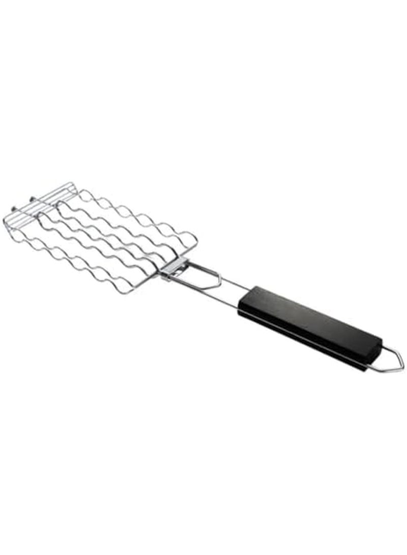 SYOSI Barbecue Grilling Basket - BBQ Hot Dog Griller Rack, Premium Quality Metal Rack for 6 Hot Dogs, Strong load-bearing capacity - Grill Mesh Clip Holder for Picnic Kitchen Tools - Image 2