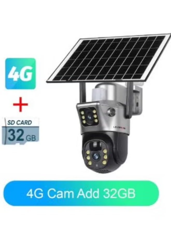 LS VISION 4G Solar Security Camera 8MP 4K Outdoor CCTV Camera with Dual Lens, Built-in Battery, PIR Motion Detection, Solar Panel & 32GB TF Card, V380 App Support - Image 5