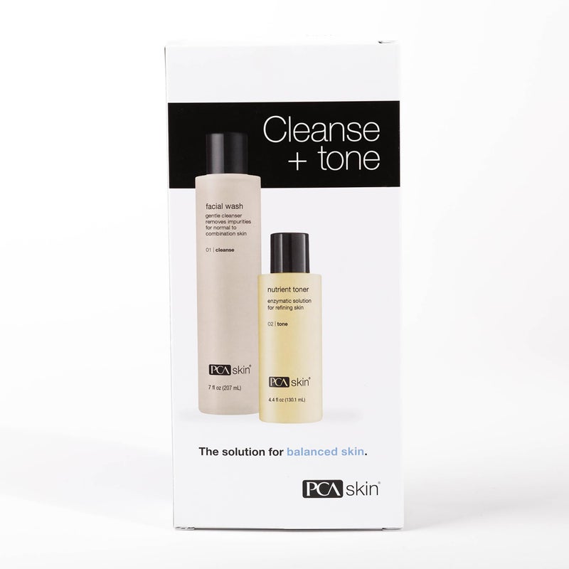 PCA SKIN Cleanse and Tone Skincare Kit, Foaming Face Wash and Nutrient Face Toner Kit, 2 Bottle Skincare Kit