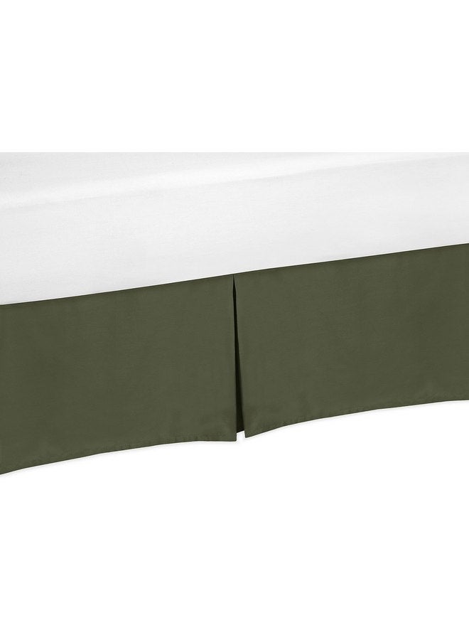 Sweet Jojo Designs Sweet Jojo Designs Dark Green Boy Baby Crib Bed Skirt Nursery Dust Ruffle - Solid Color Hunter Forest Olive for Rustic Woodland Camo Deer Collection  - Image 1