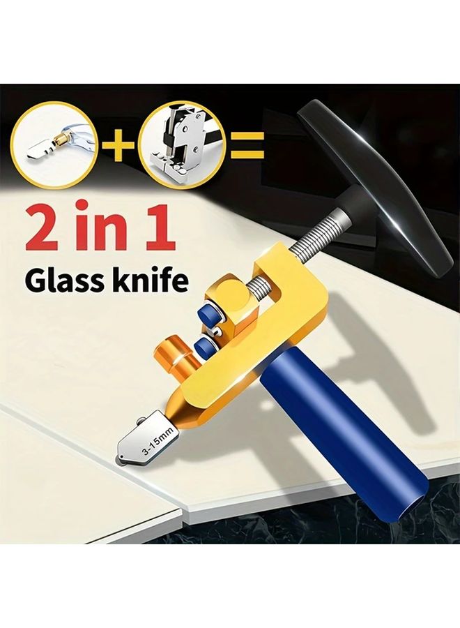 Golden Suit Diamond Wheel Glass Tile Cutter 2 In 1 Precision Tool Ergonomic Handle - Image 1
