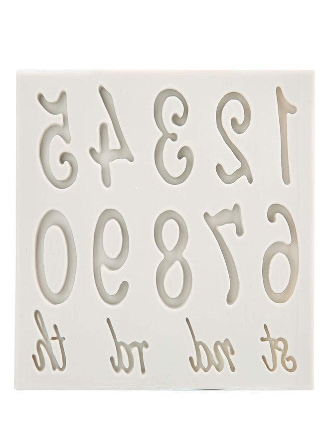 Garosa Silicone Alphabet Number 0-9 3D Embossed Fondant Chocolate Mold Alphabets Letter Cake Baking DIY Silicone Birthday Cake Decorating Art Casting - Image 1