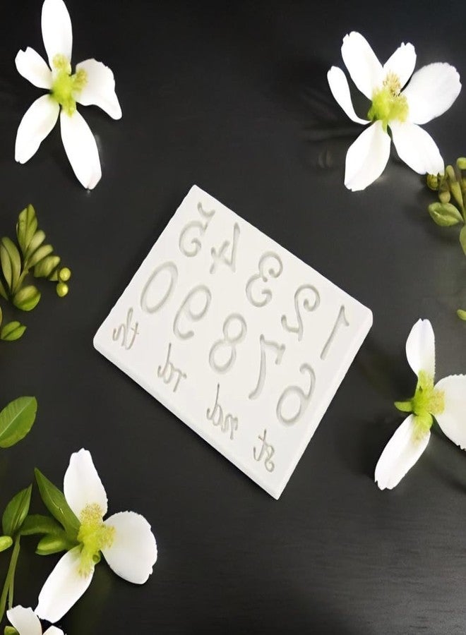 Garosa Silicone Alphabet Number 0-9 3D Embossed Fondant Chocolate Mold Alphabets Letter Cake Baking DIY Silicone Birthday Cake Decorating Art Casting - Image 2