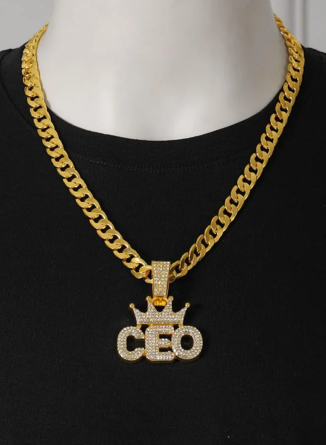 تايك تو قلادة مزينة بدلاية تاج للرجال