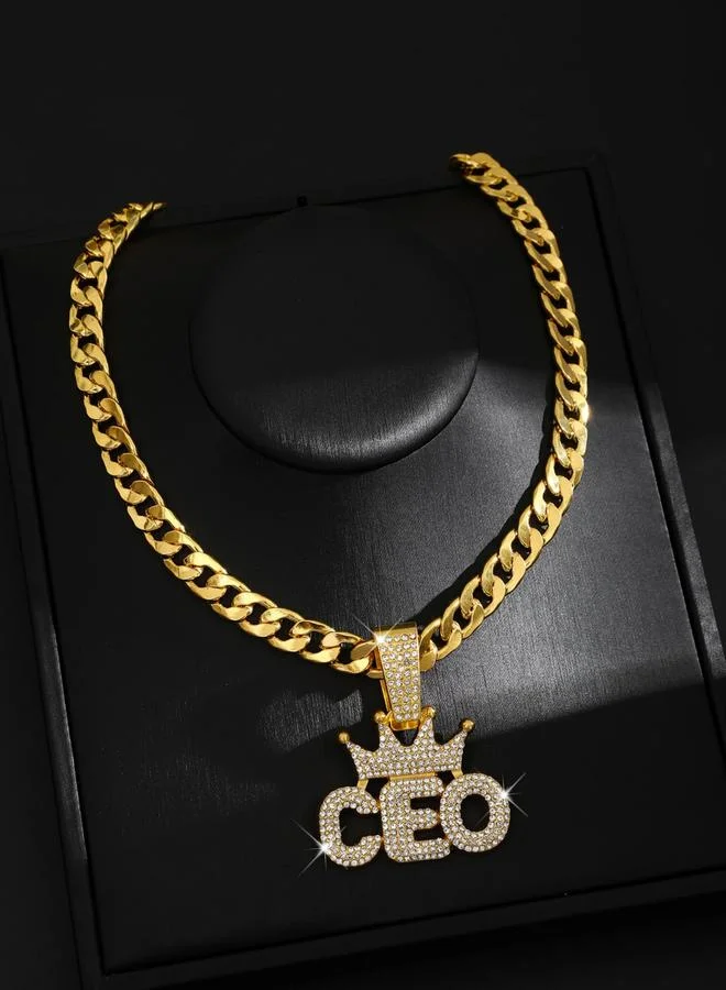 تايك تو قلادة مزينة بدلاية تاج للرجال