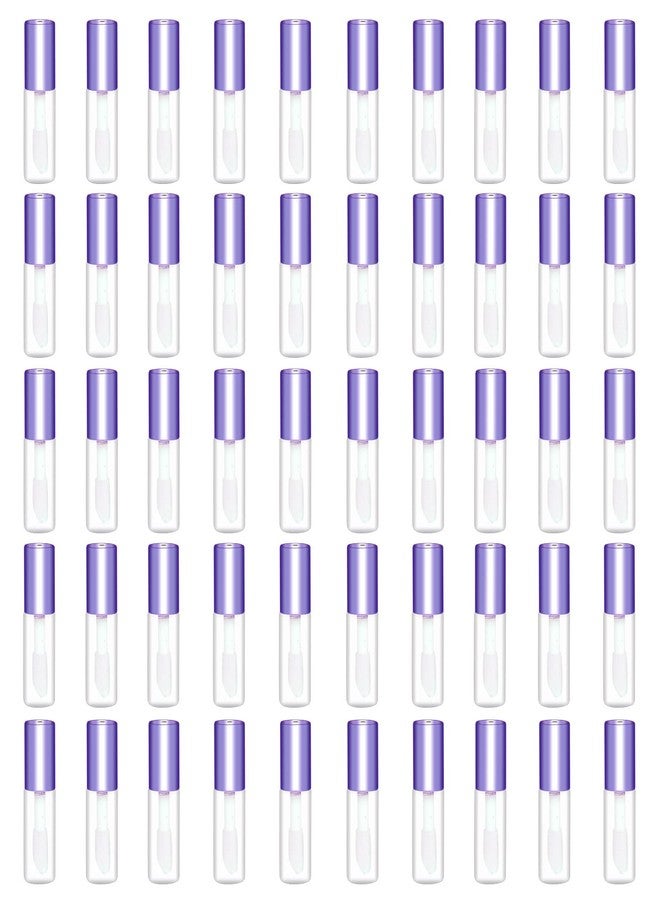 Mydio 50 Pack 1.2ML Clear Mini Lip Gloss Tube Empty Lip Balm Containers With Purple Lid for Lipstick (Purple) - Image 1