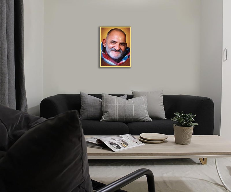 Anaadi Neem Karoli Baba Wall Decor Painting With Frame For Home Office Decoration NPOPS 10x12 Inch - Image 2