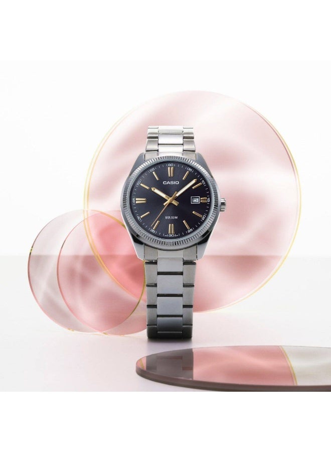 كاسيو ساعة يد إنتايسر بعقارب طراز MTP-1302D-1A2V - قياس 39 مم - فضي للرجال - Image 3