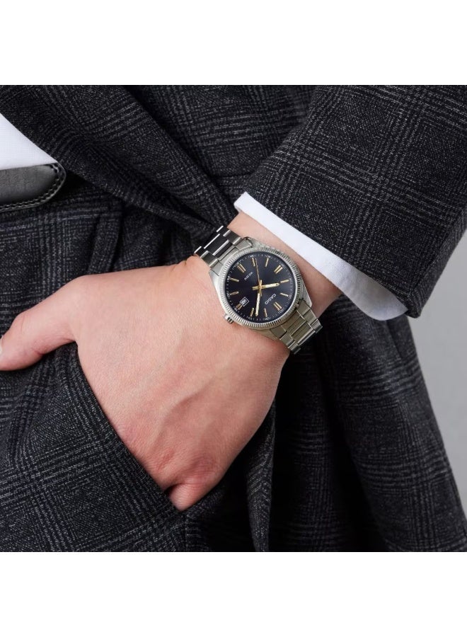 كاسيو ساعة يد إنتايسر بعقارب طراز MTP-1302D-1A2V - قياس 39 مم - فضي للرجال - Image 2