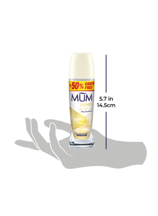 MUM Deodorant Roll-on - Jasmine, 48-Hrs Protection, Quick Drying Formula For All Skin Type, Pack of 3, 75ml Each - Image 3