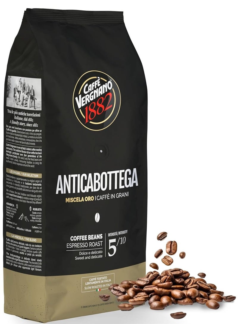 CAFFE' VERGNANO 1882 Whole Bean Coffee, Antica Bottega 5/10, by Caffè Vergnano 1882, Pack containing 500g of whole coffee beans. - Image 2