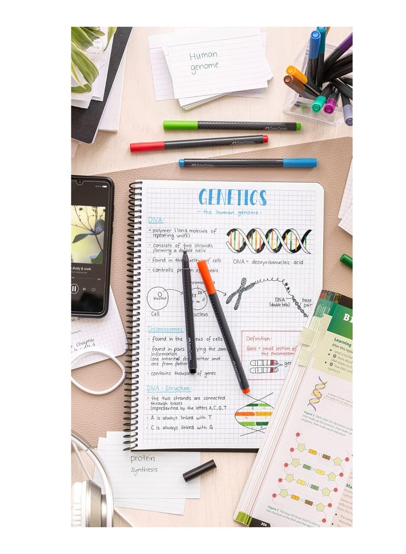 FABER-CASTELL أقلام فينلاينر 20 قطعة بطرف 0.4 مم متعددة الألوان - Image 3