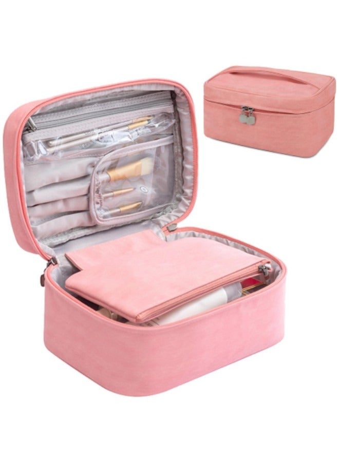 GGEROU حقيبة مكياج للسفر، حقيبة مستحضرات تجميل مقاومة للماء، حقيبة فرشاة مكياج محمولة للسفر، حقائب أدوات الزينة متعددة الوظائف - Image 1
