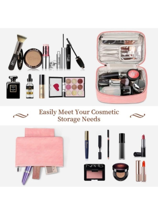 GGEROU حقيبة مكياج للسفر، حقيبة مستحضرات تجميل مقاومة للماء، حقيبة فرشاة مكياج محمولة للسفر، حقائب أدوات الزينة متعددة الوظائف - Image 2