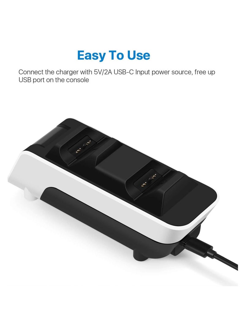 OULIYO - PS5 Dual Charging Docking Station Charger Compatible with Sony Playstation 5 Official Dualsense Wireless Controller, Fast Charge Port Dock Stand Accessories with USB-C Cable Cord LED Indicator - Image 1
