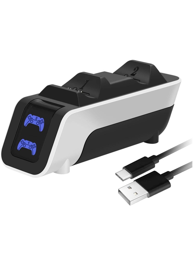 OULIYO - PS5 Dual Charging Docking Station Charger Compatible with Sony Playstation 5 Official Dualsense Wireless Controller, Fast Charge Port Dock Stand Accessories with USB-C Cable Cord LED Indicator - Image 1